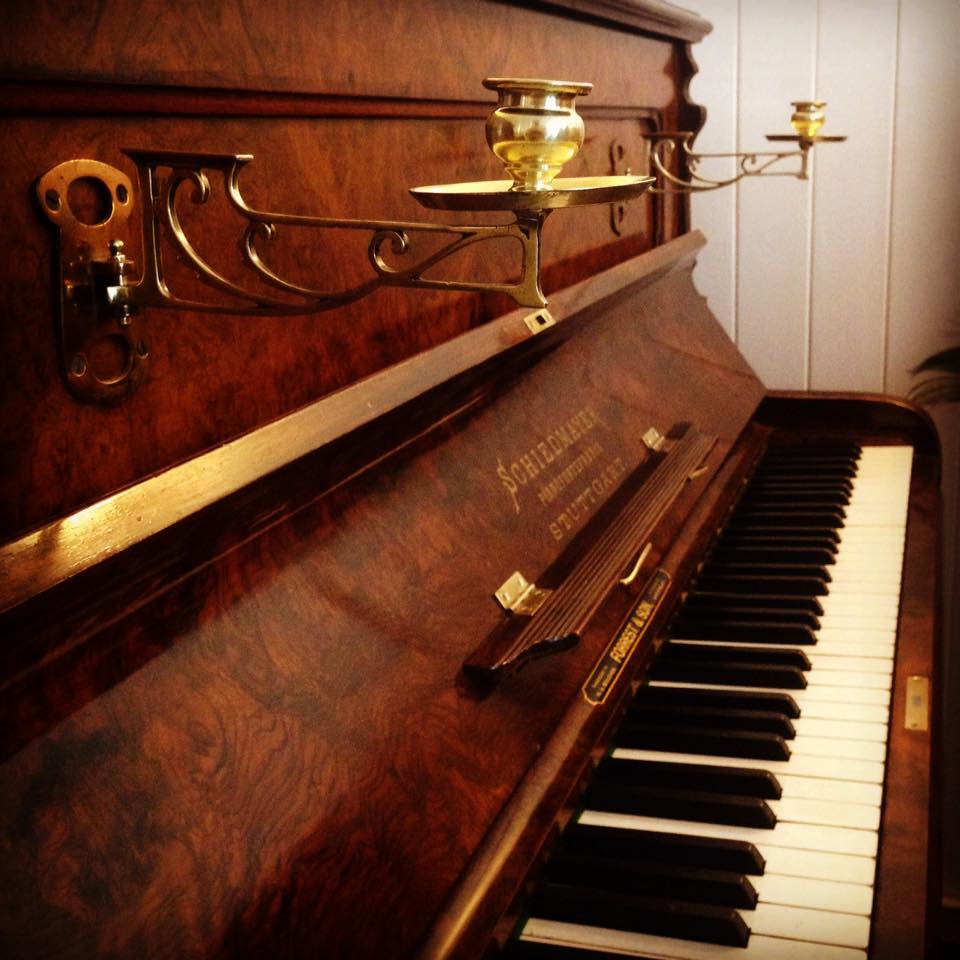 Scheidmayer piano burr walnut